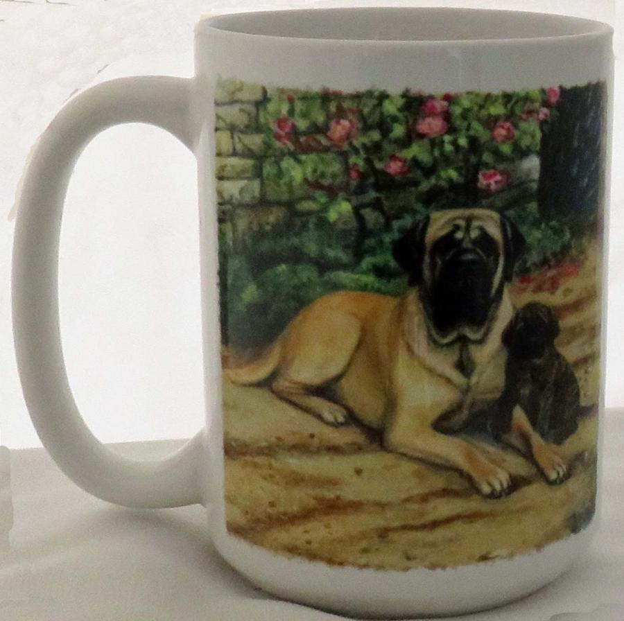 English Mastiff coffee mug back